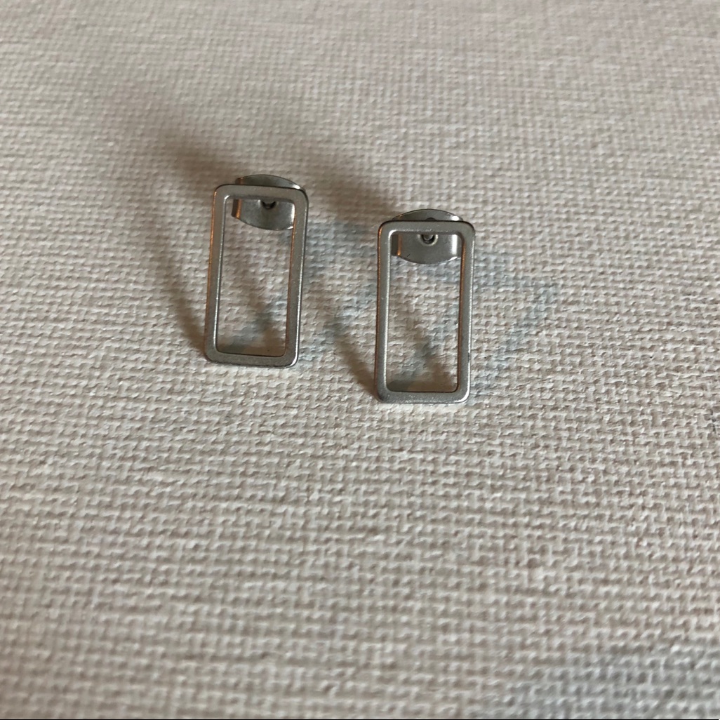 Rectangle Studs - Silver